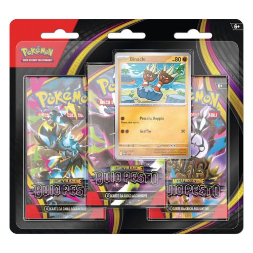Pokémon Megaevoluzione – Buio Pesto – Blister da tre bustine Binacle ITA